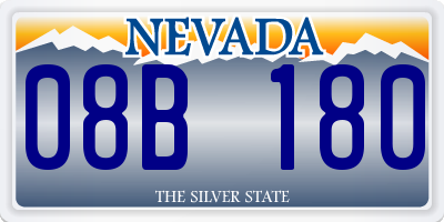 NV license plate 08B180