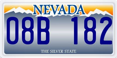 NV license plate 08B182