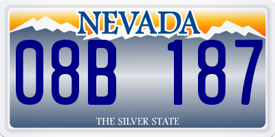 NV license plate 08B187