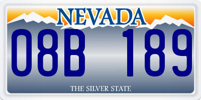 NV license plate 08B189