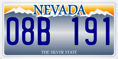 NV license plate 08B191