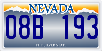 NV license plate 08B193