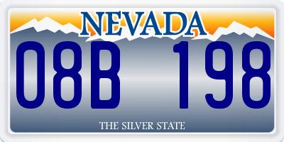 NV license plate 08B198