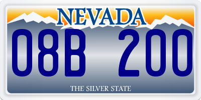 NV license plate 08B200