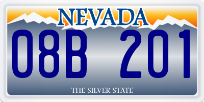 NV license plate 08B201