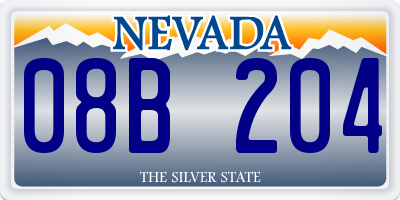 NV license plate 08B204