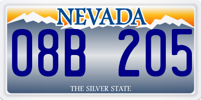 NV license plate 08B205