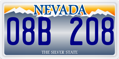 NV license plate 08B208