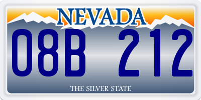 NV license plate 08B212