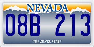 NV license plate 08B213