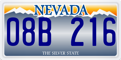 NV license plate 08B216