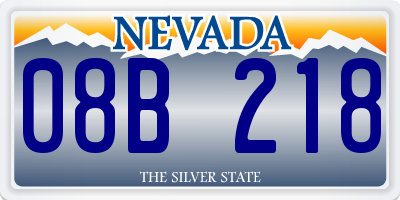 NV license plate 08B218