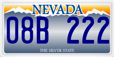 NV license plate 08B222