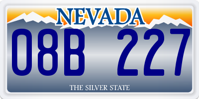 NV license plate 08B227