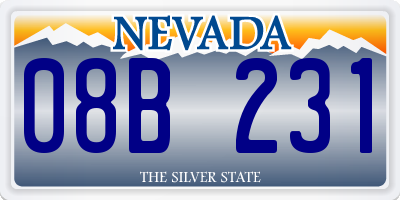 NV license plate 08B231