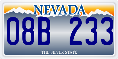 NV license plate 08B233