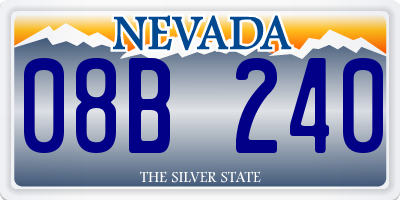 NV license plate 08B240
