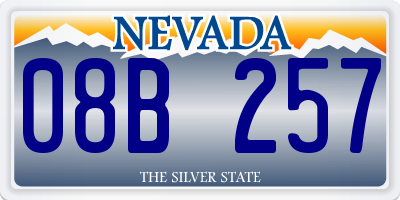NV license plate 08B257