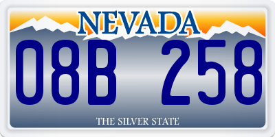 NV license plate 08B258