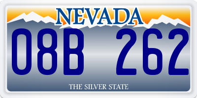 NV license plate 08B262