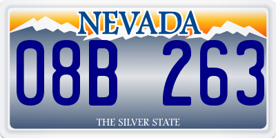 NV license plate 08B263