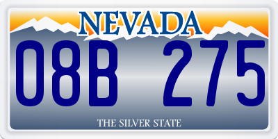 NV license plate 08B275