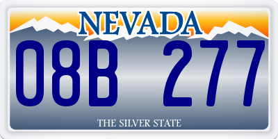 NV license plate 08B277