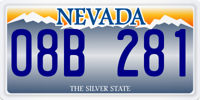 NV license plate 08B281