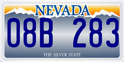 NV license plate 08B283