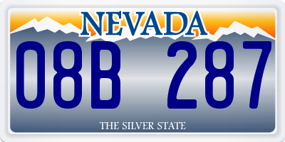 NV license plate 08B287