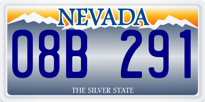 NV license plate 08B291