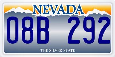 NV license plate 08B292