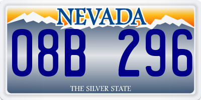 NV license plate 08B296