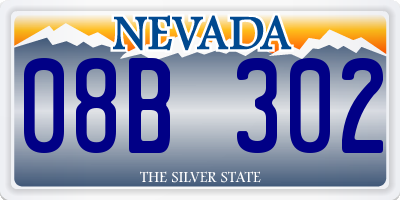 NV license plate 08B302