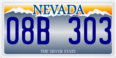 NV license plate 08B303