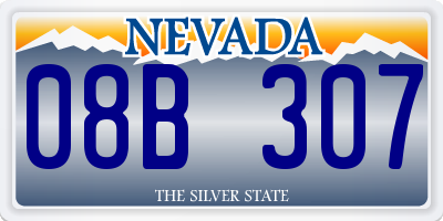 NV license plate 08B307