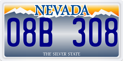 NV license plate 08B308
