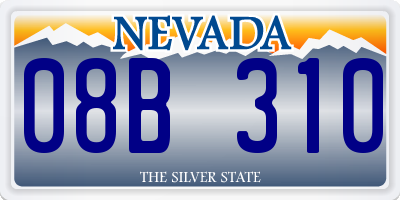 NV license plate 08B310