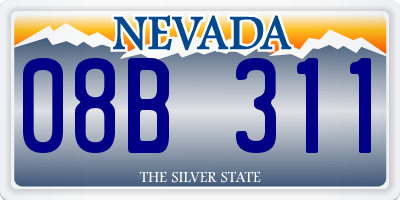 NV license plate 08B311