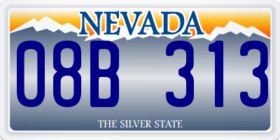 NV license plate 08B313