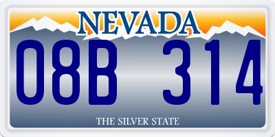 NV license plate 08B314
