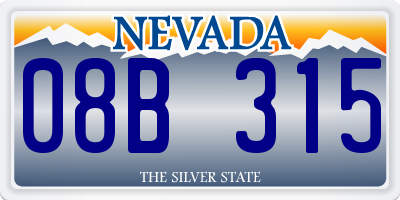 NV license plate 08B315