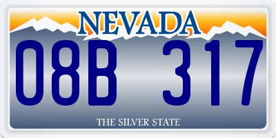 NV license plate 08B317