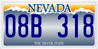 NV license plate 08B318