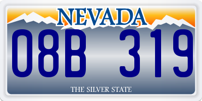 NV license plate 08B319