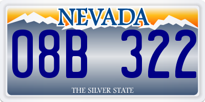 NV license plate 08B322