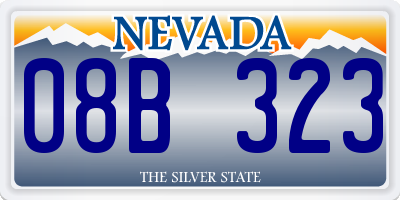 NV license plate 08B323