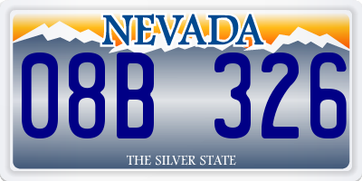 NV license plate 08B326
