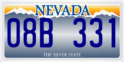 NV license plate 08B331