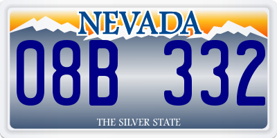 NV license plate 08B332